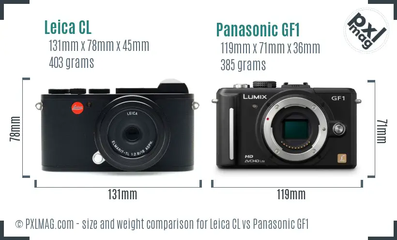 Leica CL vs Panasonic GF1 size comparison