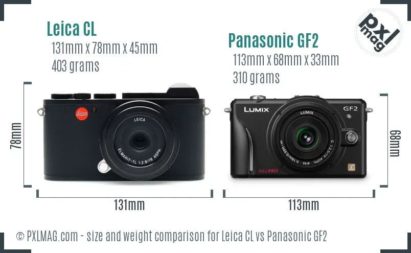 Leica CL vs Panasonic GF2 size comparison