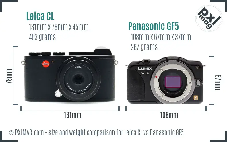 Leica CL vs Panasonic GF5 size comparison