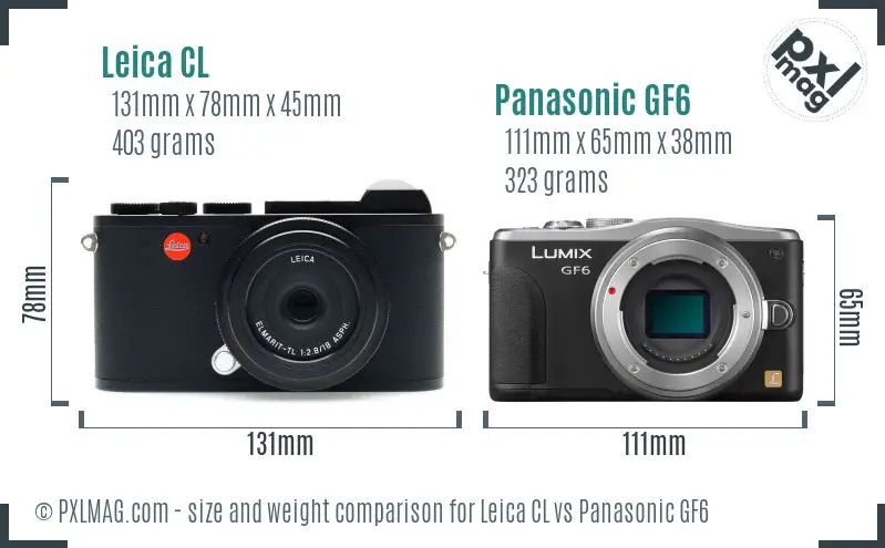 Leica CL vs Panasonic GF6 size comparison