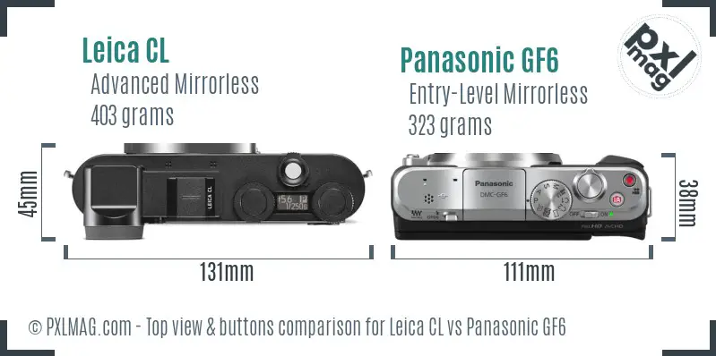 Leica CL vs Panasonic GF6 top view buttons comparison