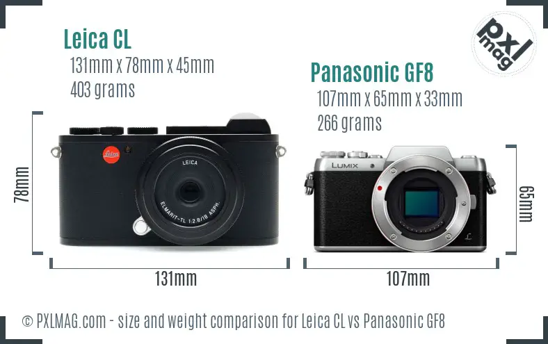 Leica CL vs Panasonic GF8 size comparison