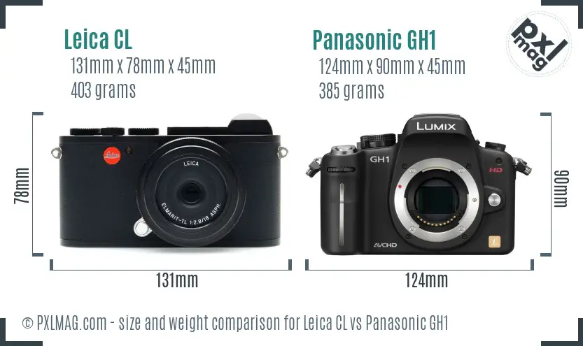 Leica CL vs Panasonic GH1 size comparison Leica CL vs Panasonic GH1 size comparison