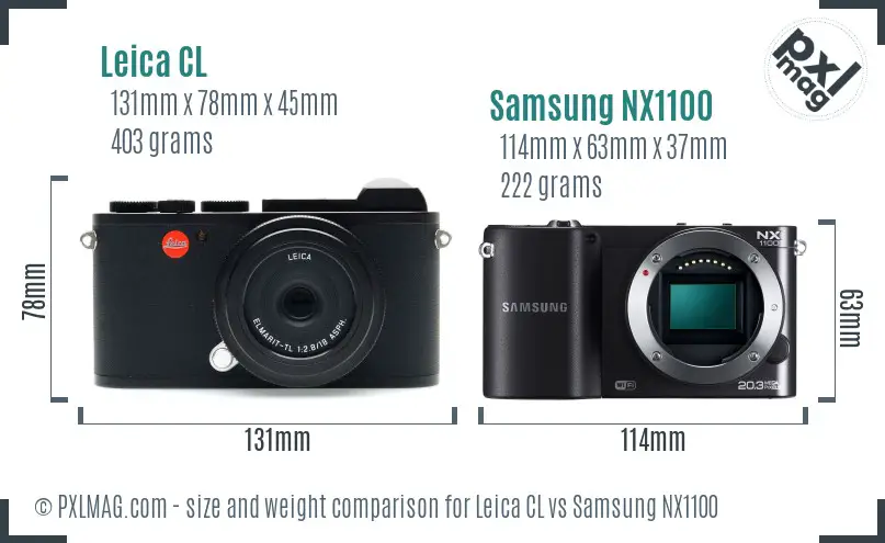 Leica CL vs Samsung NX1100 size comparison