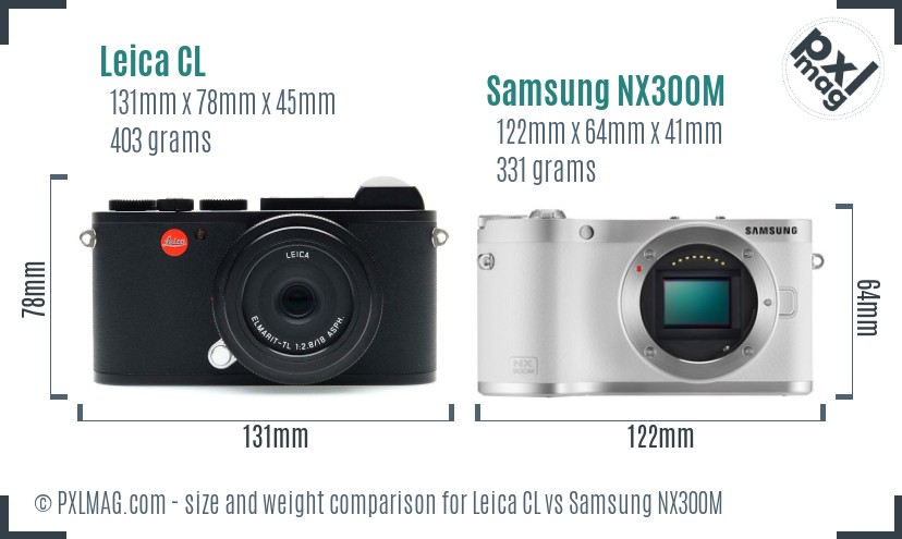 Leica CL vs Samsung NX300M size comparison