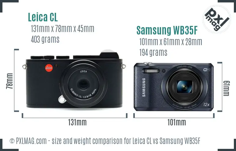 Leica CL vs Samsung WB35F size comparison