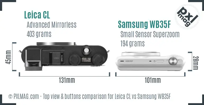Leica CL vs Samsung WB35F top view buttons comparison
