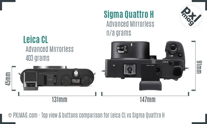 Leica CL vs Sigma Quattro H top view buttons comparison