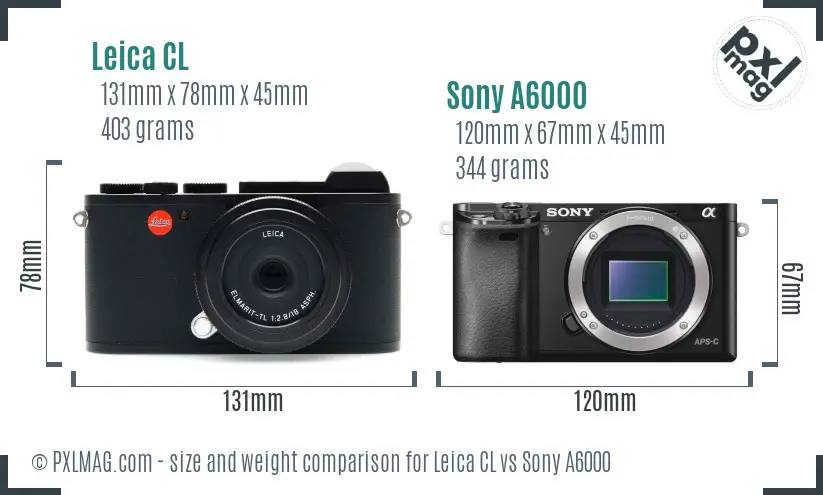 Leica CL vs Sony A6000 size comparison