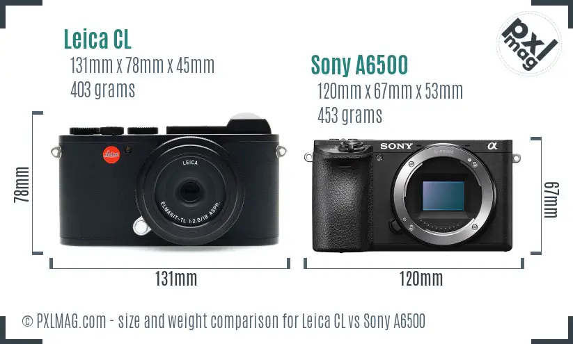 Leica CL vs Sony A6500 size comparison