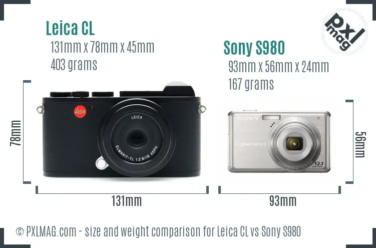 Leica CL vs Sony S980 size comparison