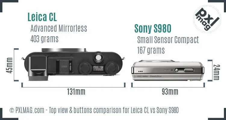 Leica CL vs Sony S980 top view buttons comparison