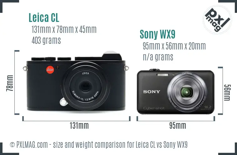 Leica CL vs Sony WX9 size comparison