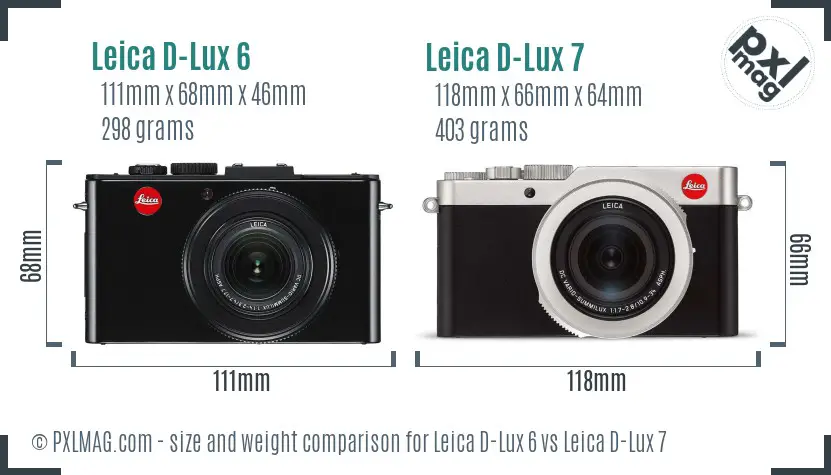 Leica D-Lux 6 vs Leica D-Lux 7 size comparison Leica D-Lux 6 vs Leica D-Lux 7 size comparison