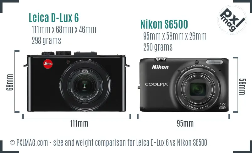 Leica D-Lux 6 vs Nikon S6500 size comparison Leica D-Lux 6 vs Nikon S6500 size comparison