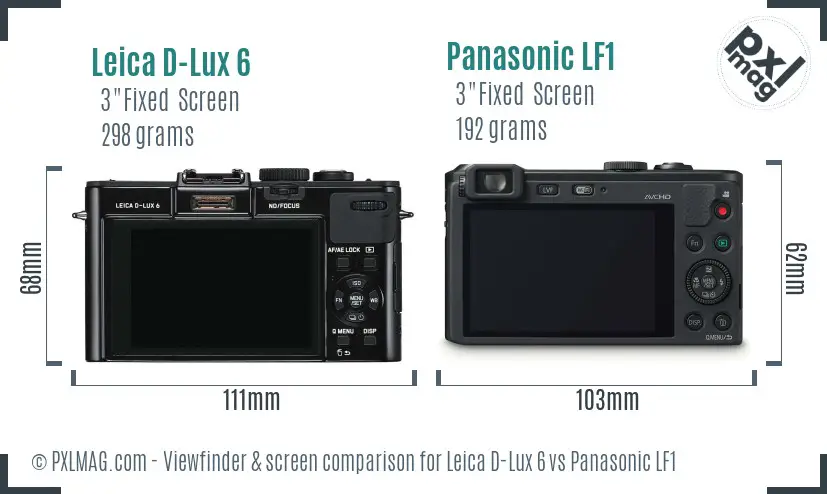 Leica D-Lux 6 vs Panasonic LF1 Screen and Viewfinder comparison Leica D-Lux 6 vs Panasonic LF1 Screen and Viewfinder comparison