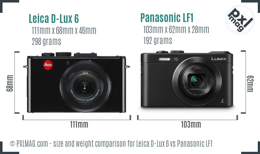 Leica D-Lux 6 vs Panasonic LF1 size comparison Leica D-Lux 6 vs Panasonic LF1 size comparison