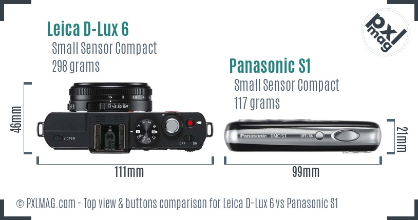 Leica D-Lux 6 vs Panasonic S1 top view buttons comparison