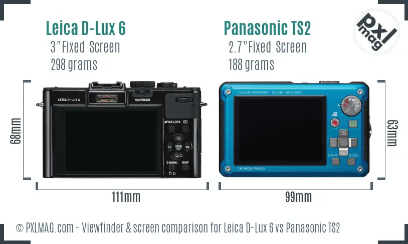 Leica D-Lux 6 vs Panasonic TS2 Screen and Viewfinder comparison Leica D-Lux 6 vs Panasonic TS2 Screen and Viewfinder comparison