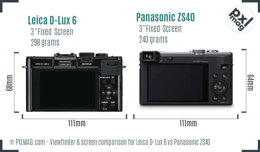 Leica D-Lux 6 vs Panasonic ZS40 Screen and Viewfinder comparison Leica D-Lux 6 vs Panasonic ZS40 Screen and Viewfinder comparison