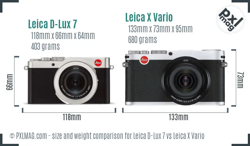 Leica D-Lux 7 vs Leica X Vario size comparison