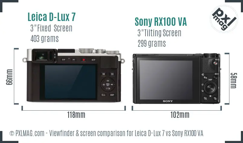 Leica D-Lux 7 vs Sony RX100 VA Screen and Viewfinder comparison