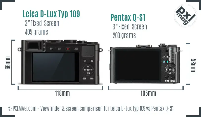 Leica D-Lux Typ 109 vs Pentax Q-S1 Screen and Viewfinder comparison Leica D-Lux Typ 109 vs Pentax Q-S1 Screen and Viewfinder comparison