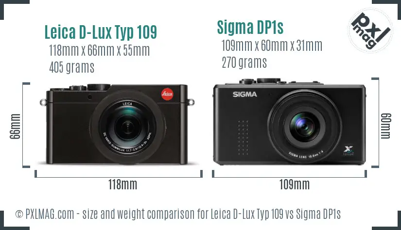 Leica D-Lux Typ 109 vs Sigma DP1s size comparison