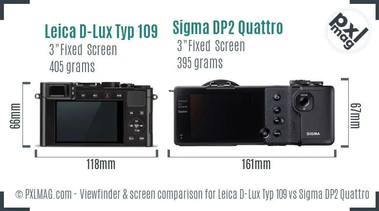 Leica D-Lux Typ 109 vs Sigma DP2 Quattro Screen and Viewfinder comparison