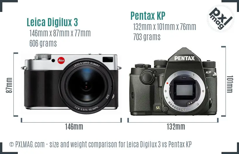 Leica Digilux 3 vs Pentax KP size comparison Leica Digilux 3 vs Pentax KP size comparison
