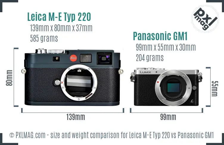 Leica M-E Typ 220 vs Panasonic GM1 size comparison Leica M-E Typ 220 vs Panasonic GM1 size comparison