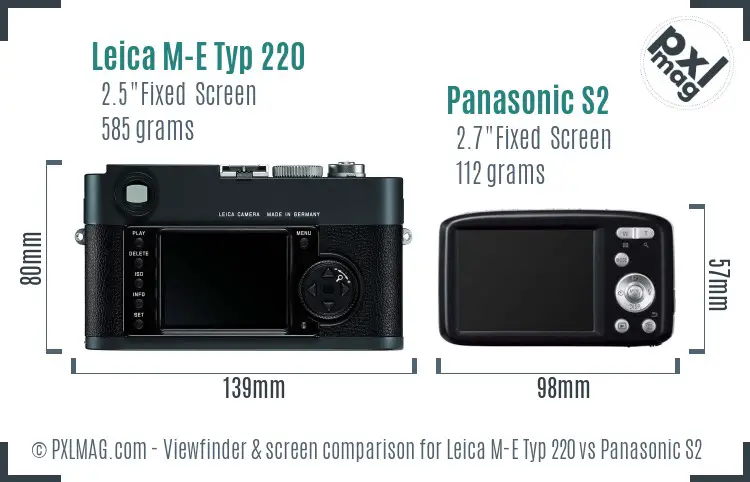 Leica M-E Typ 220 vs Panasonic S2 Screen and Viewfinder comparison