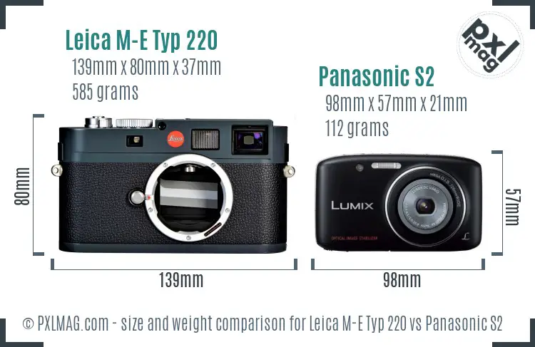 Leica M-E Typ 220 vs Panasonic S2 size comparison