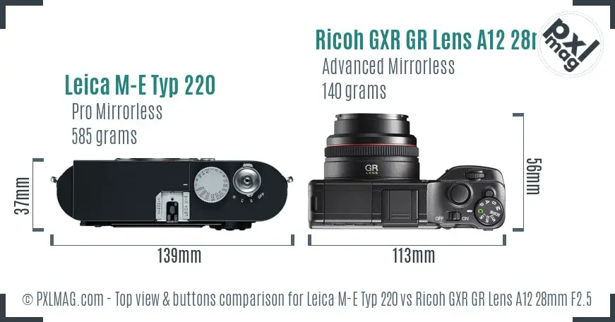 Top view design and control layout comparison