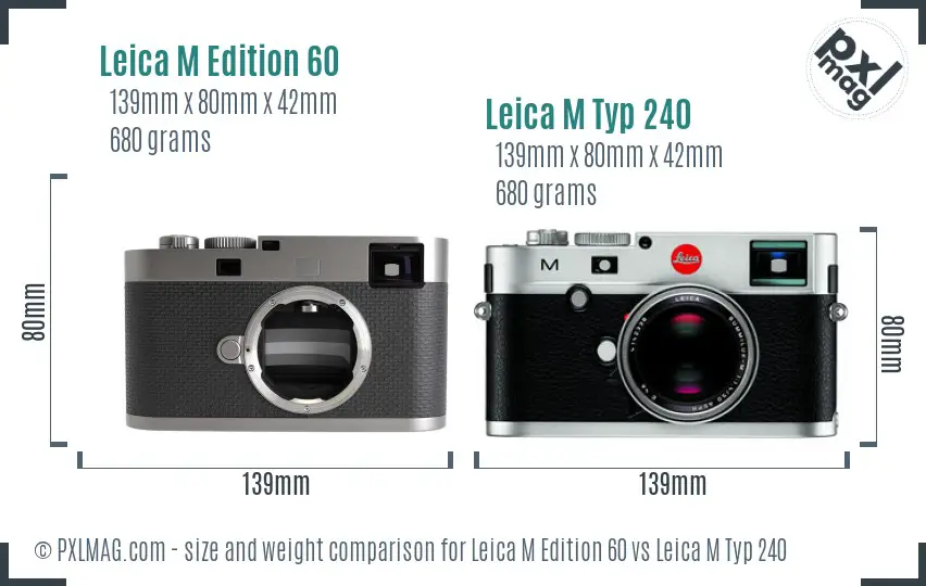 Leica M Edition 60 vs Leica M Typ 240 size comparison