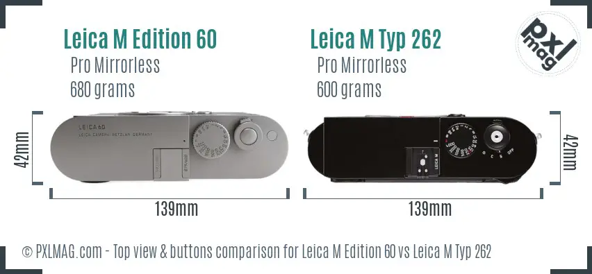Leica M Edition 60 vs Leica M Typ 262 top view buttons comparison