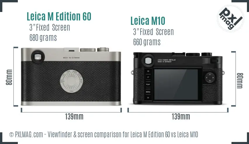 Leica M Edition 60 vs Leica M10 Screen and Viewfinder comparison