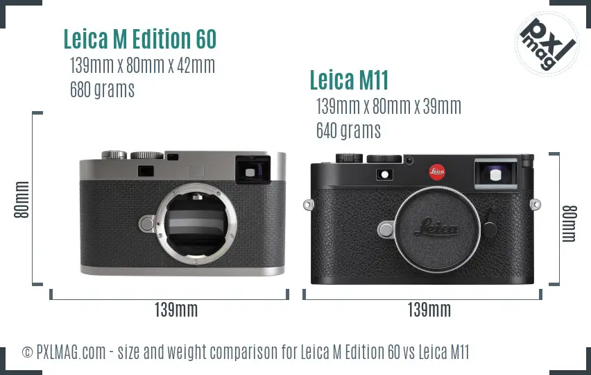 Leica M Edition 60 vs Leica M11 size comparison