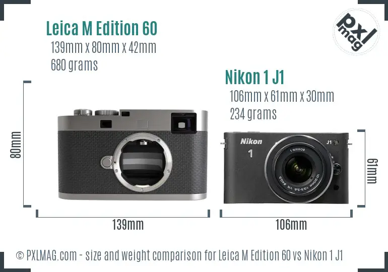 Leica M Edition 60 vs Nikon 1 J1 size comparison Leica M Edition 60 vs Nikon 1 J1 size comparison