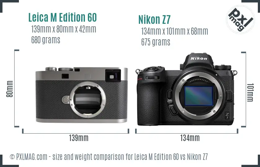 Leica M Edition 60 vs Nikon Z7 size comparison