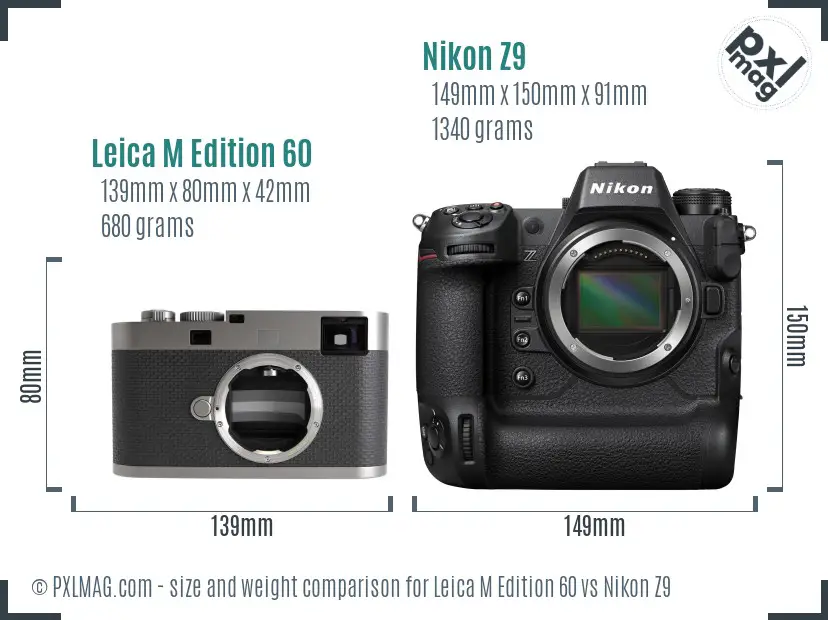 Leica M Edition 60 vs Nikon Z9 size comparison