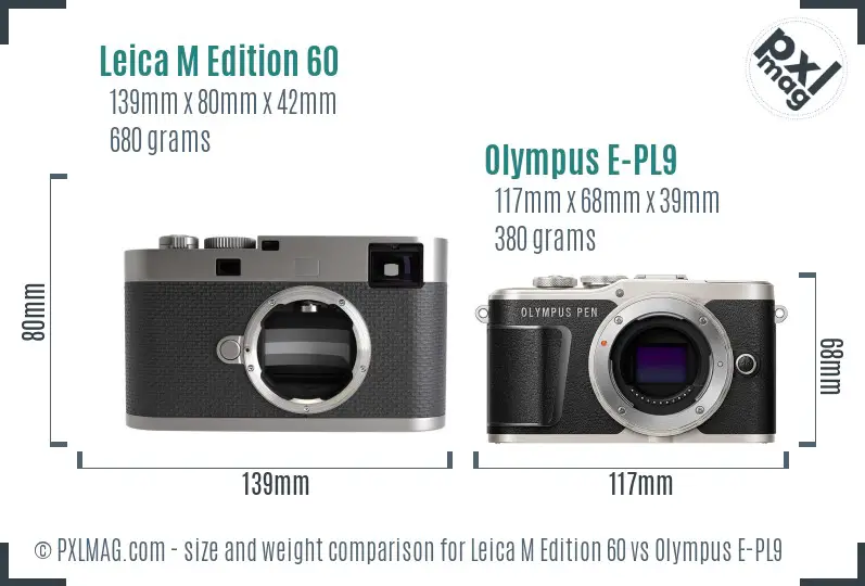 Leica M Edition 60 vs Olympus E-PL9 size comparison Leica M Edition 60 vs Olympus E-PL9 size comparison