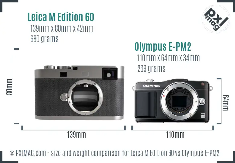 Leica M Edition 60 vs Olympus E-PM2 size comparison Leica M Edition 60 vs Olympus E-PM2 size comparison