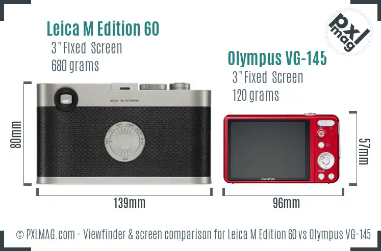 Leica M Edition 60 vs Olympus VG-145 Screen and Viewfinder comparison