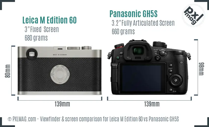 Leica M Edition 60 vs Panasonic GH5S Screen and Viewfinder comparison Leica M Edition 60 vs Panasonic GH5S Screen and Viewfinder comparison