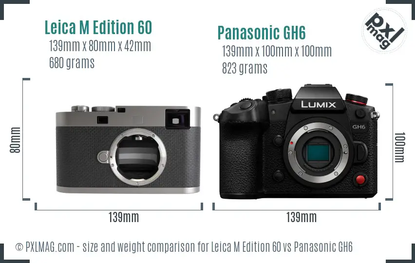 Leica M Edition 60 vs Panasonic GH6 size comparison Leica M Edition 60 vs Panasonic GH6 size comparison