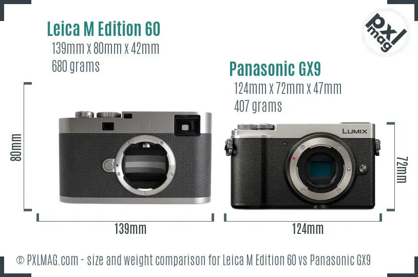 Leica M Edition 60 vs Panasonic GX9 size comparison