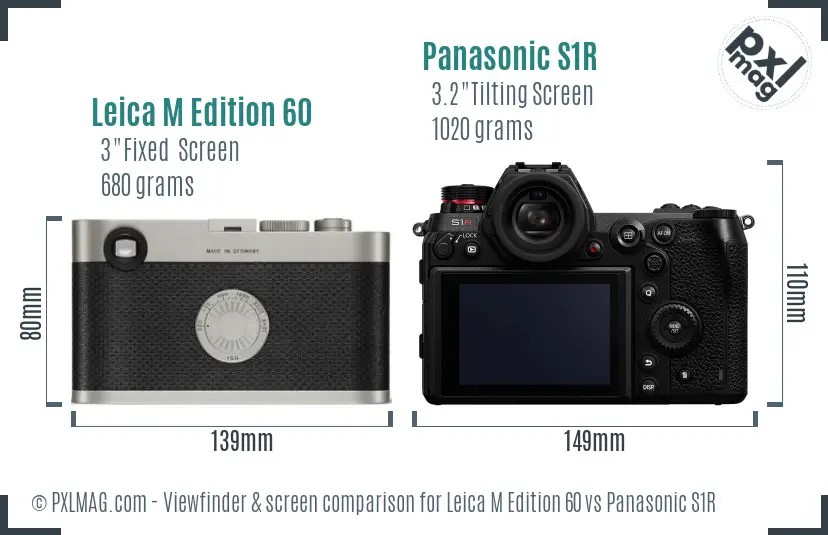 Leica M Edition 60 vs Panasonic S1R Screen and Viewfinder comparison Leica M Edition 60 vs Panasonic S1R Screen and Viewfinder comparison
