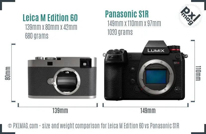Leica M Edition 60 vs Panasonic S1R size comparison Leica M Edition 60 vs Panasonic S1R size comparison