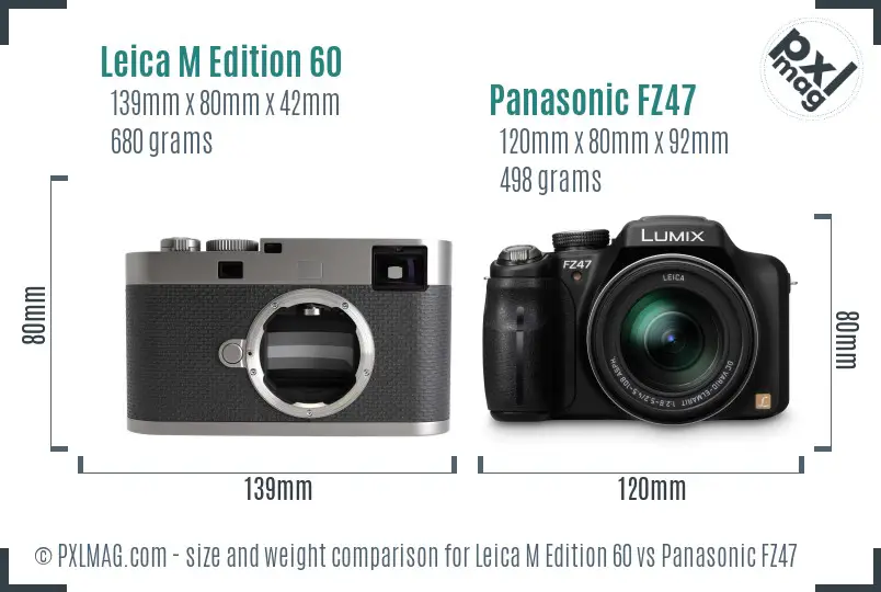 Leica M Edition 60 vs Panasonic FZ47 size comparison